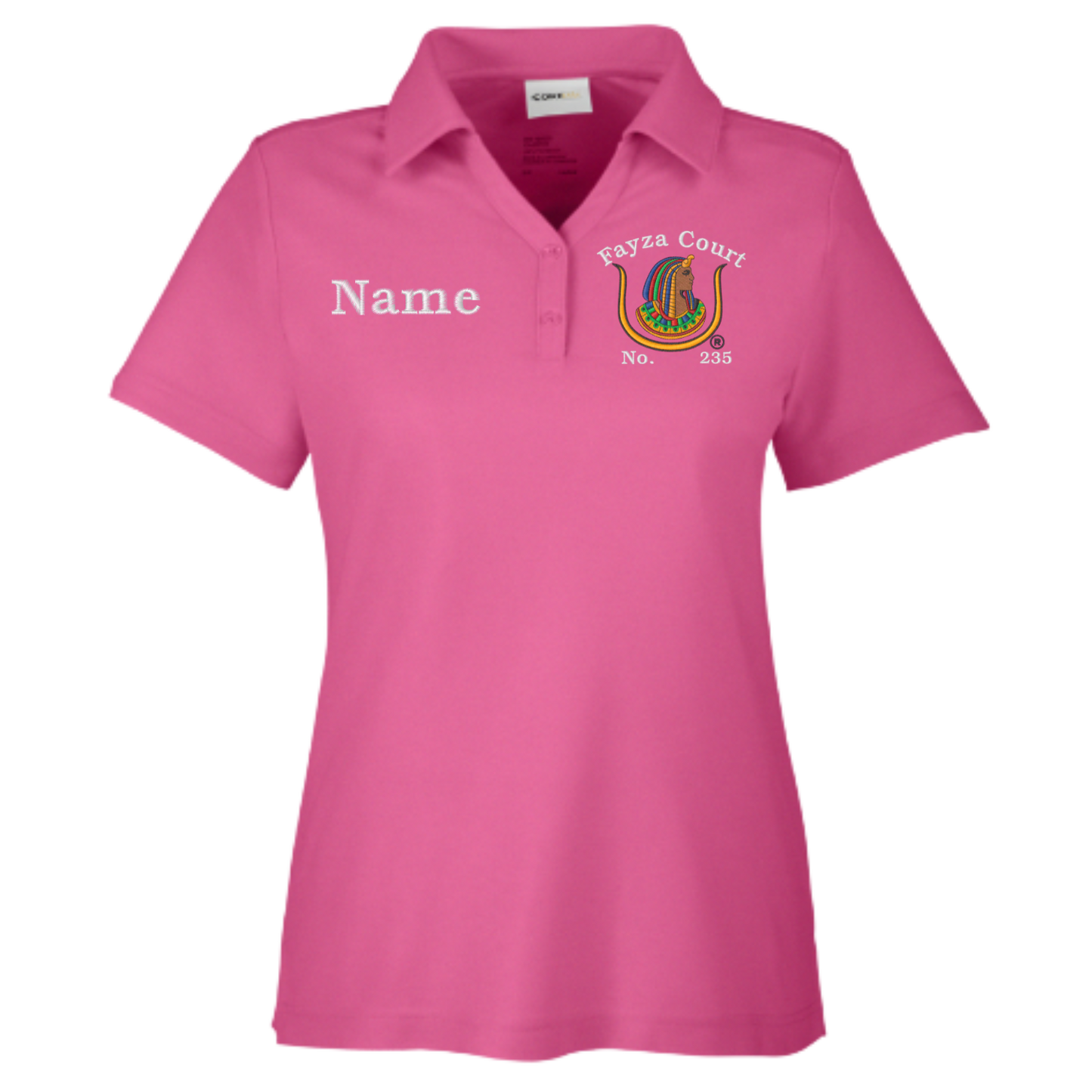 Fayza Court Custom Pink Embroidered Polos