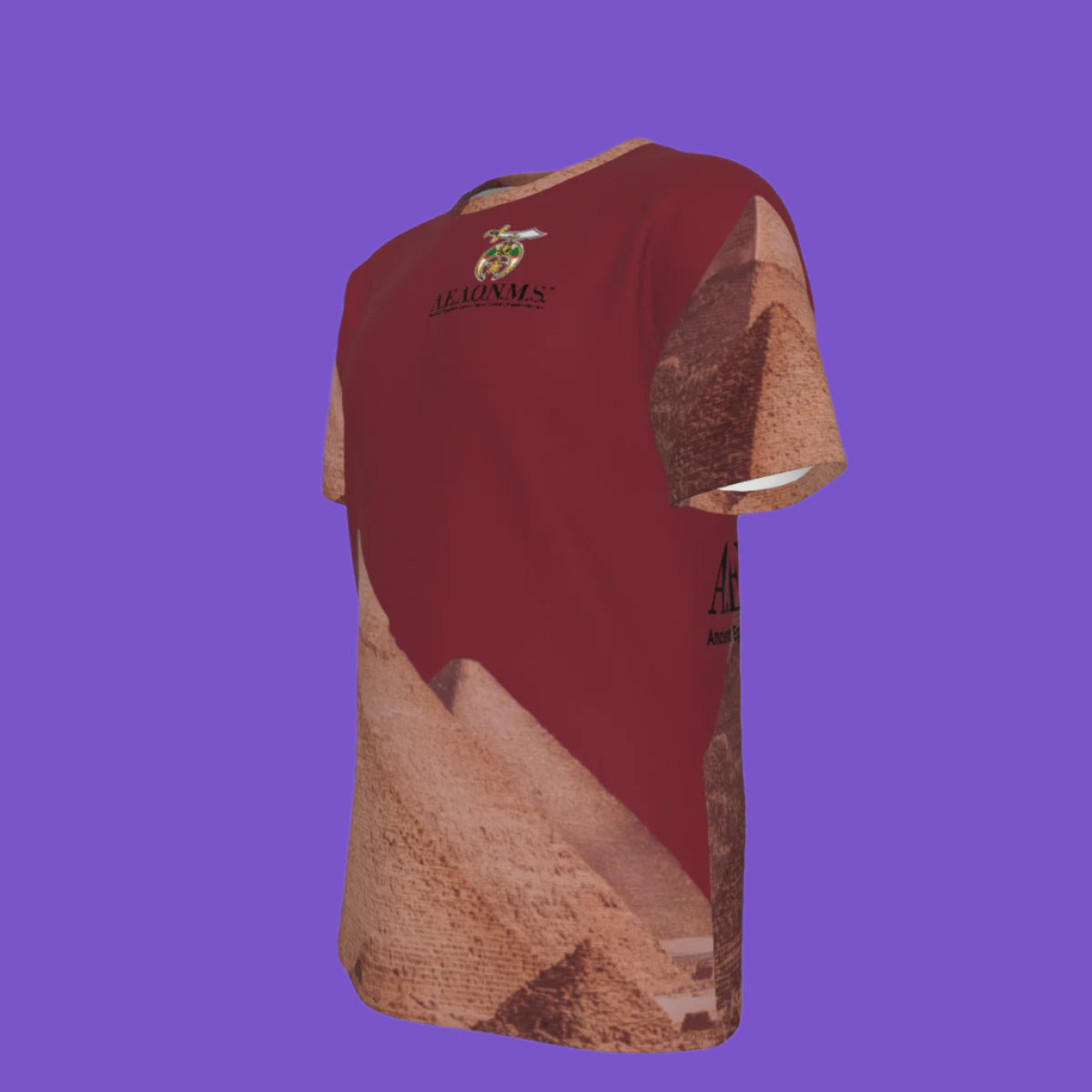 All-Over Print Men's O-Neck Temple T-Shirt