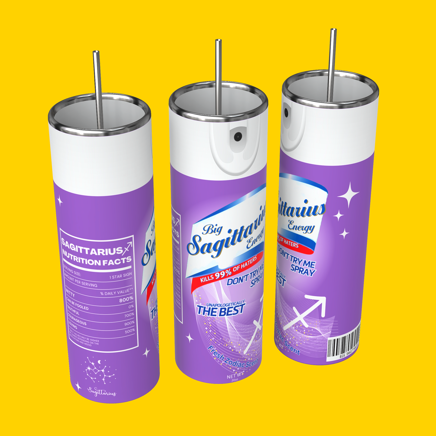 zodiac tumbler that looks like a lysol spray can