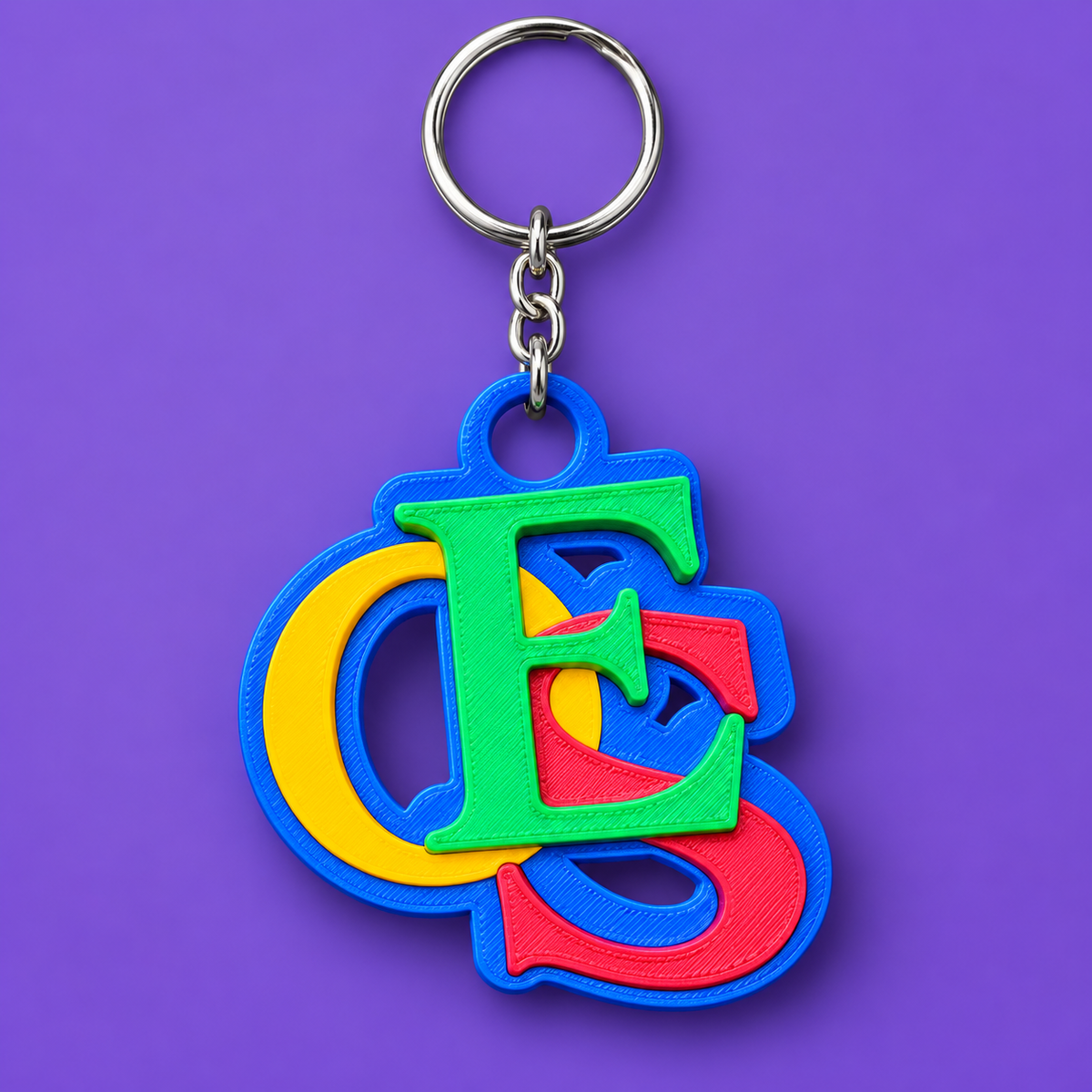 3D Printed OES Interlocking Letter Keychain Set of 10