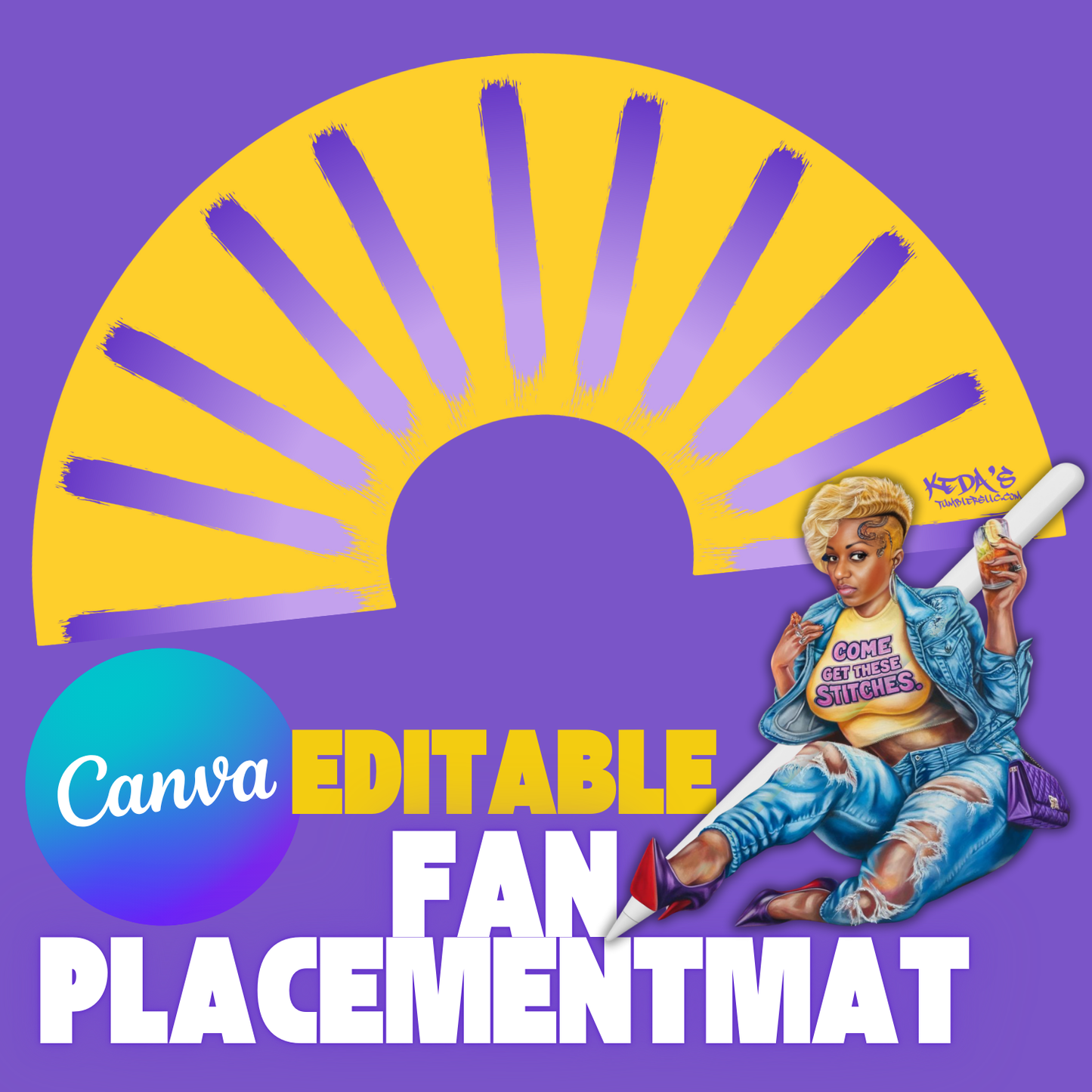 Clack Fan placemat for 11 sticks
