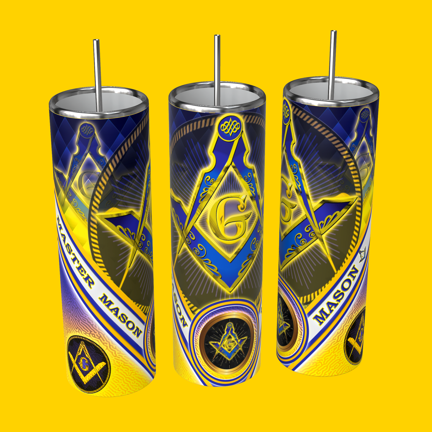 Master Mason | Blue | yellow | Gold | Personalized Tumbler
