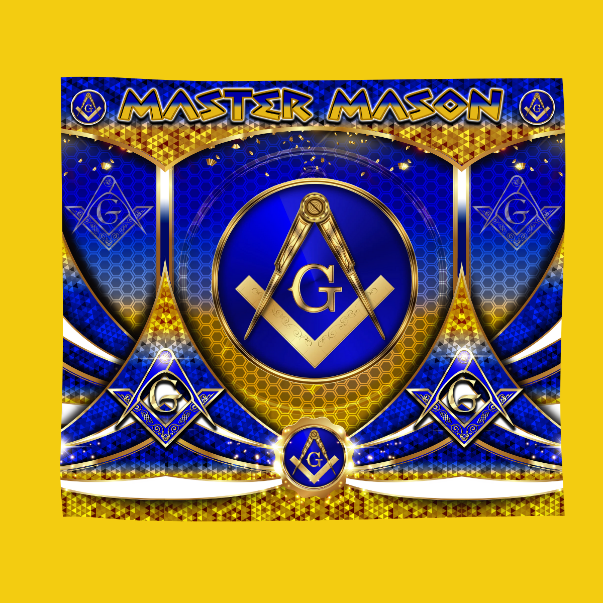 Master Mason | Blue | Gold | Personalized Tumbler