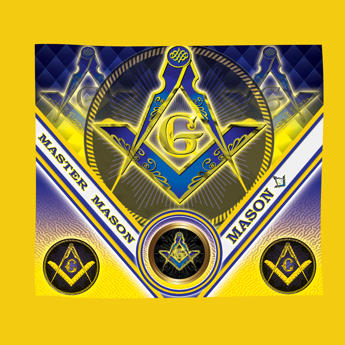 Master Mason | Blue | yellow | Gold | Personalized Tumbler