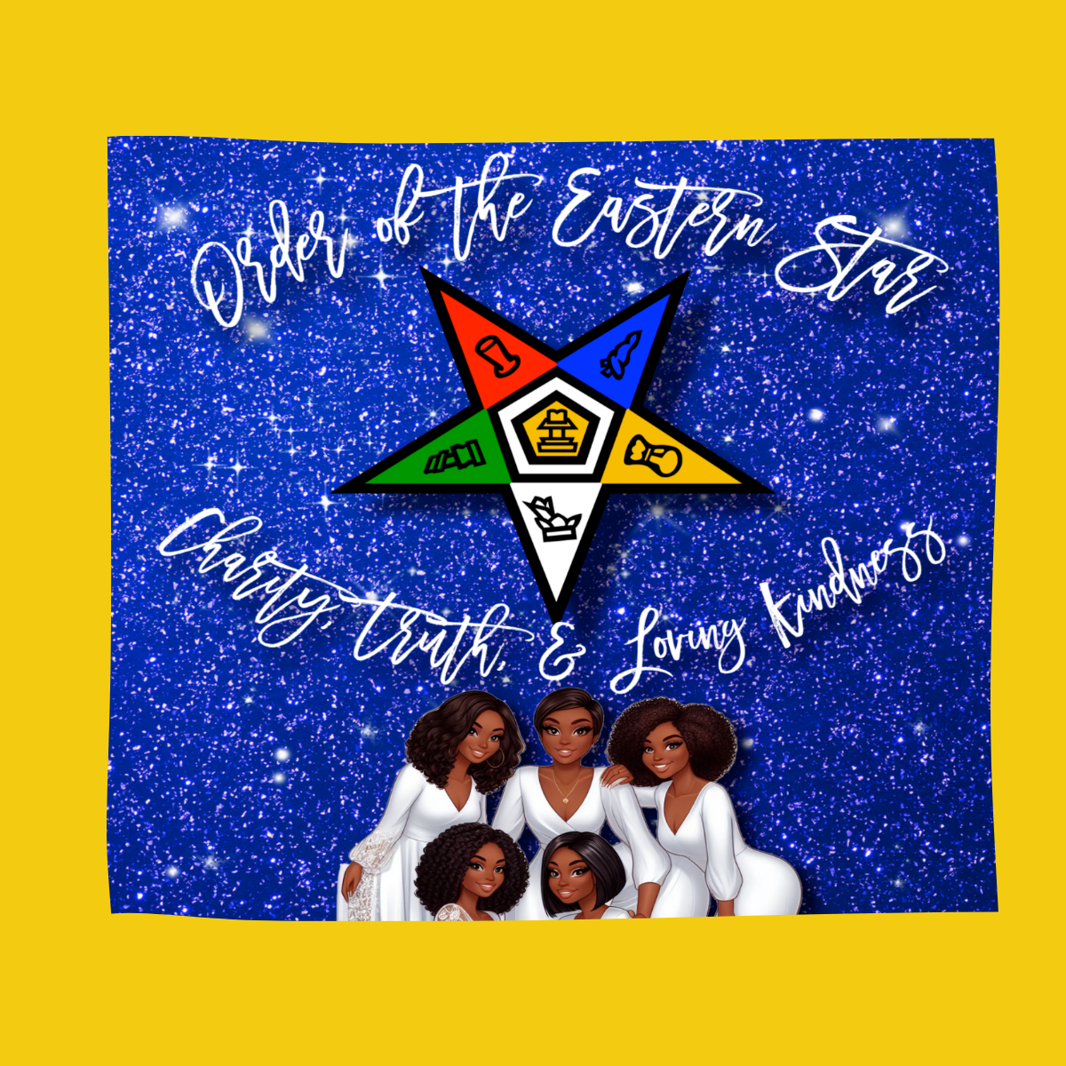 Order of the Eastern Star | Blue Glitter | Charity, Truth, and loving Kindness