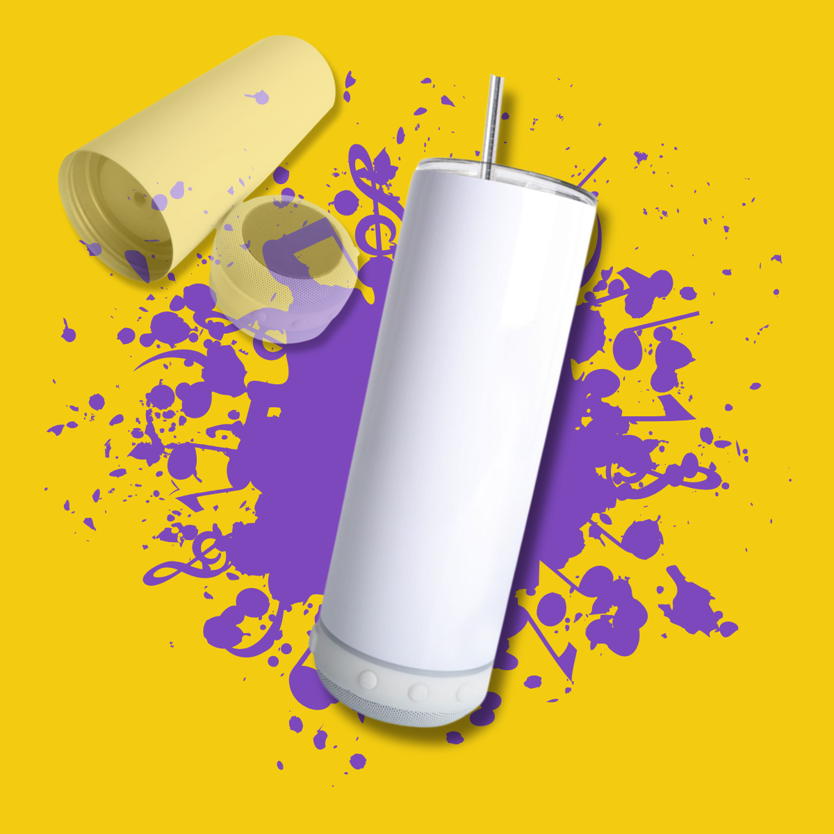 Personalized Bluetooth speaker Tumbler phat 20oz | Stainless Steel Insulated | with Straw