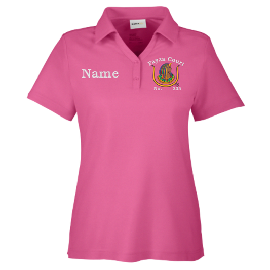Fayza Court Custom Pink  Embroidered Polos
