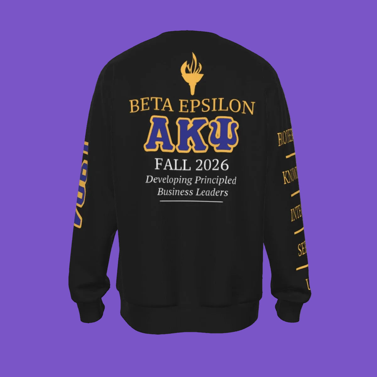 Alpha Kappa Psi (AKΨ) Beta Epsilon Fall 2026 All-Over Sublimation Crewneck Sweatshirt