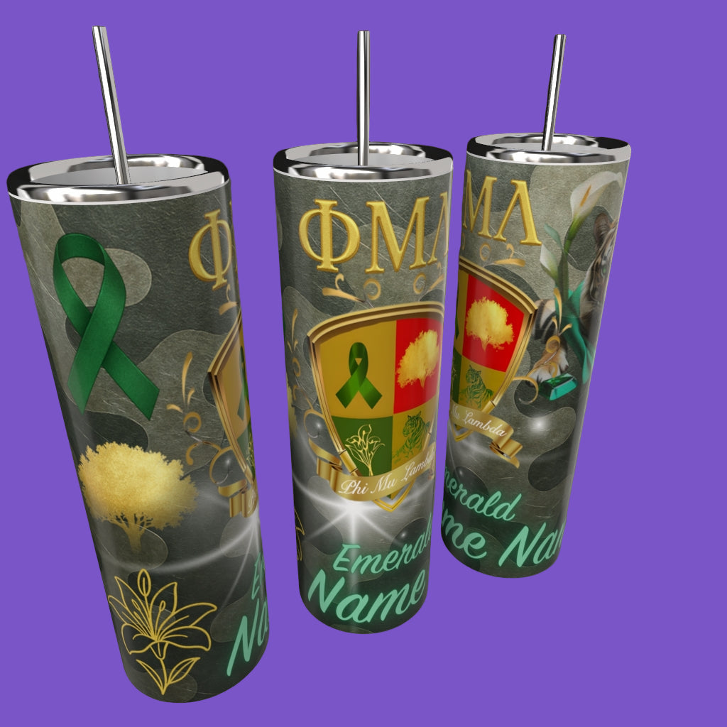 Phi Mu Lambada  Emeralds 20oz Tumbler