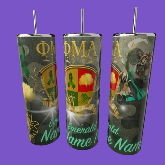 Phi Mu Lambada  Emeralds 20oz Tumbler