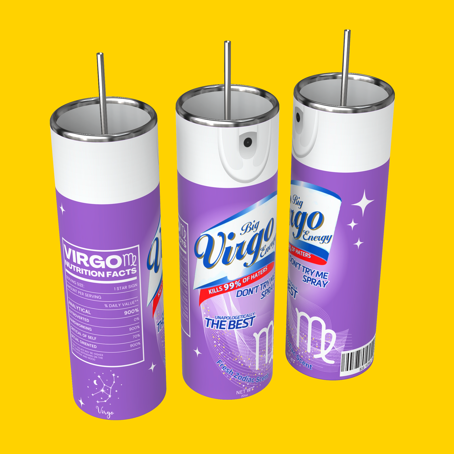 zodiac tumbler that looks like a lysol spray can