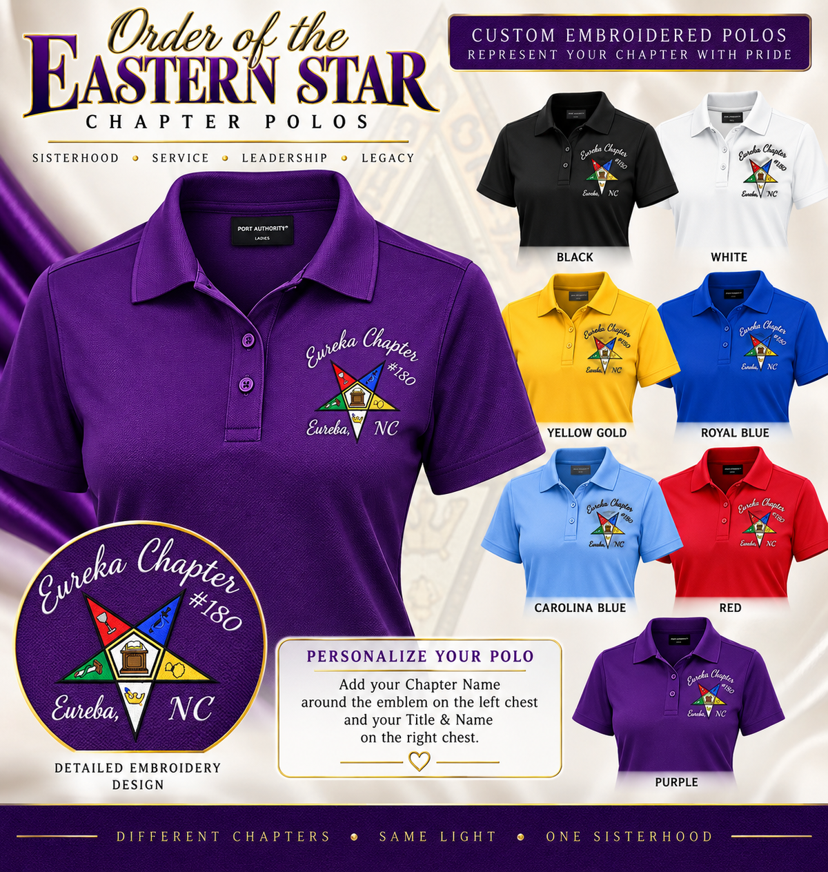 OES The Order of the Eastern Star Polos