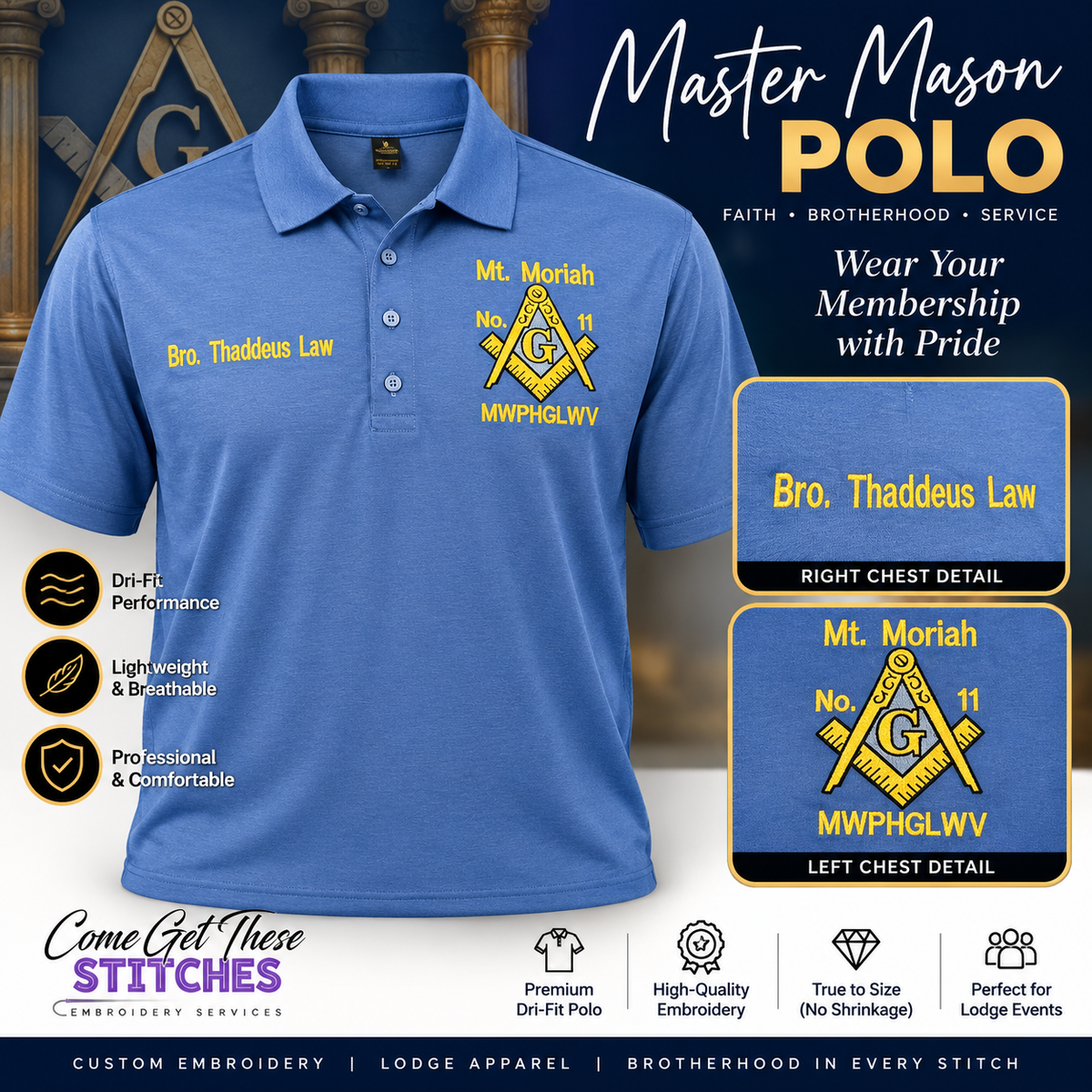 Master Mason Polos