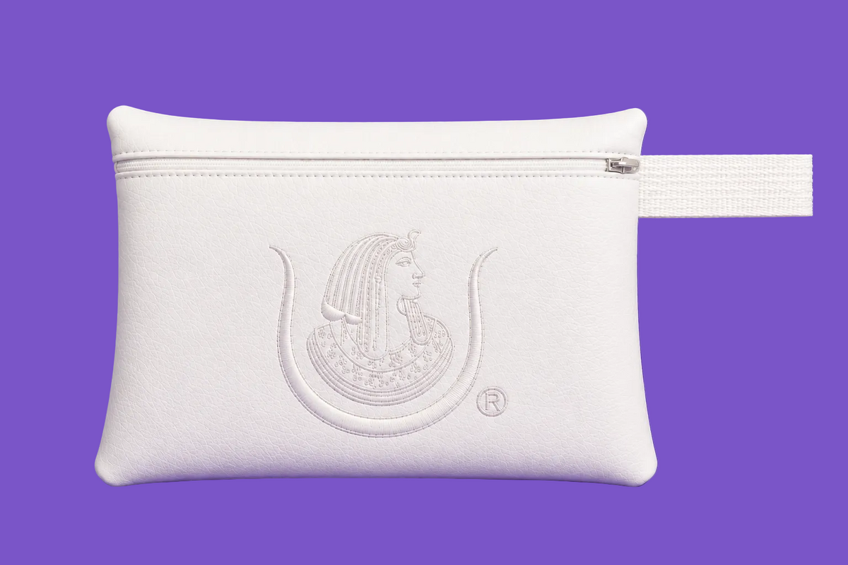 Daughters of Imperial White-on-White Wristlet Zipper Pouch