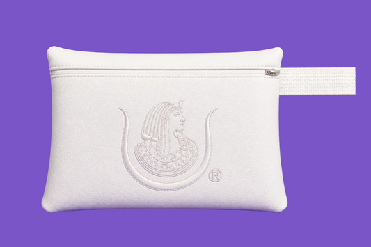 Daughters of Imperial White-on-White Wristlet Zipper Pouch