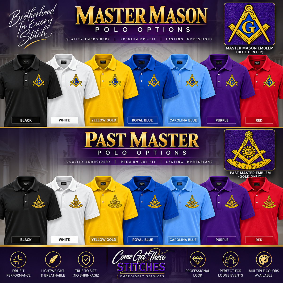 Master Mason Polos