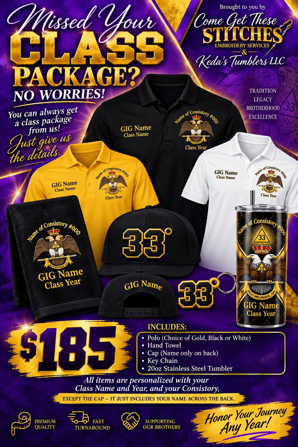 33° Past Class Personalized Package