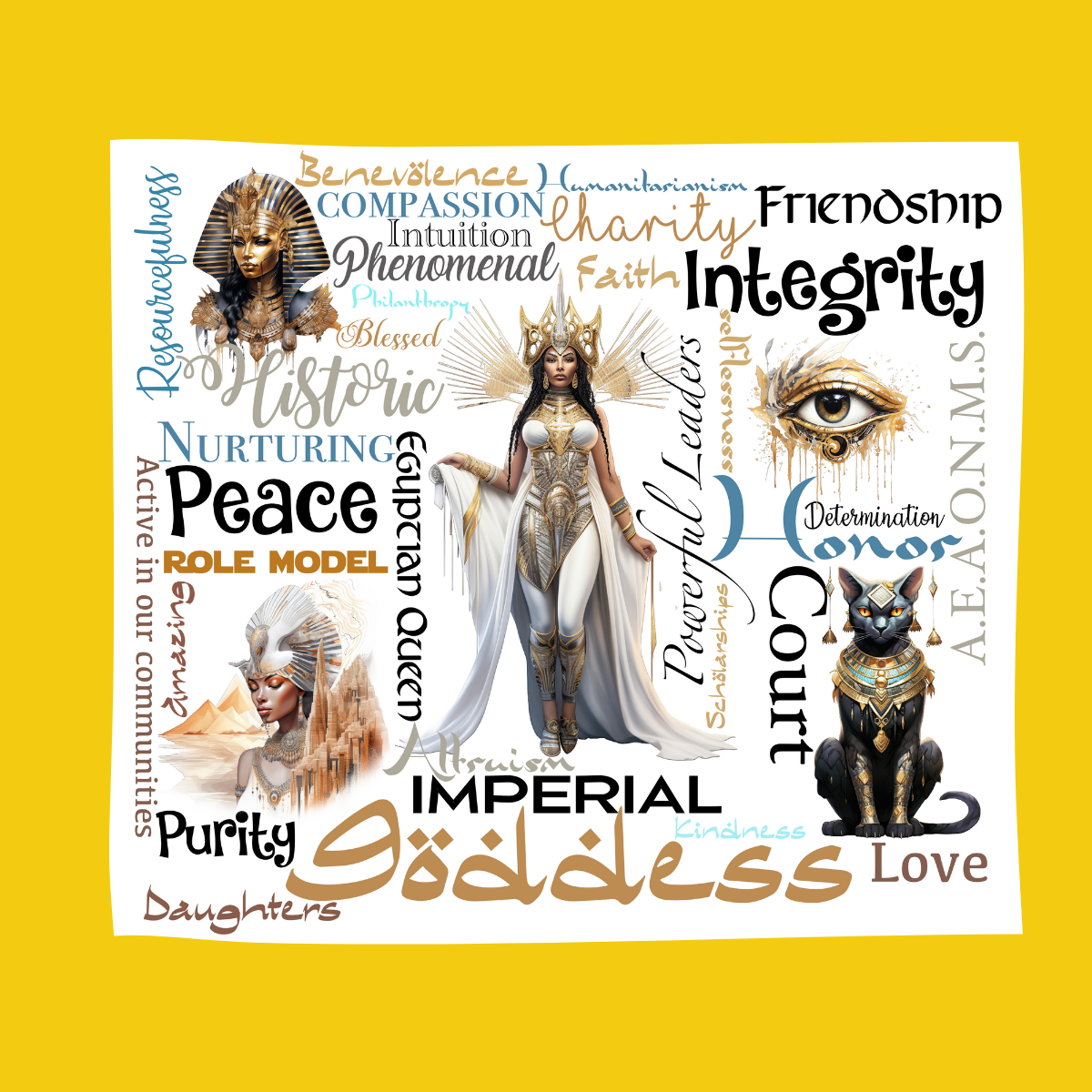 Daughters Word Cloud Tumbler| with words that describe an Imperial Goddess