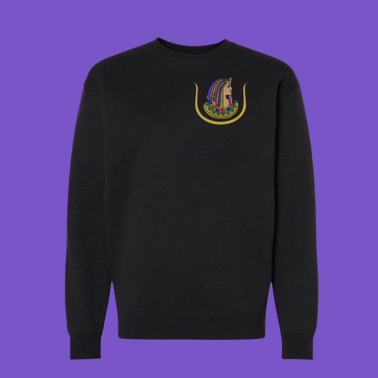 Black Crewneck Sweatshirt – Embroidered PHA Daughters Emblem (Front & Back)
