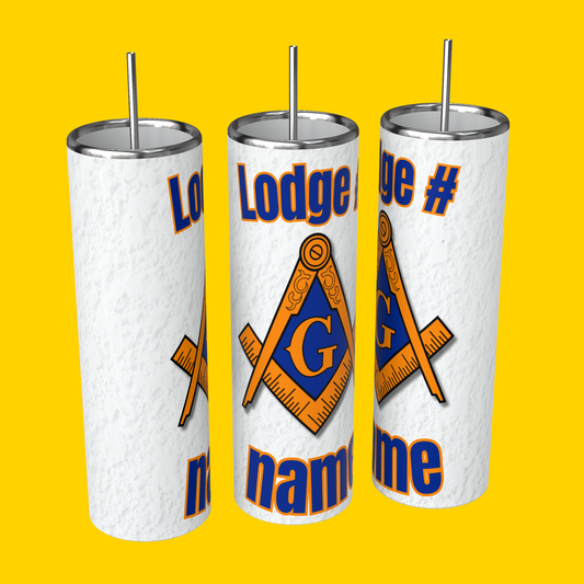 Mason Tumbler with Lodge name and number