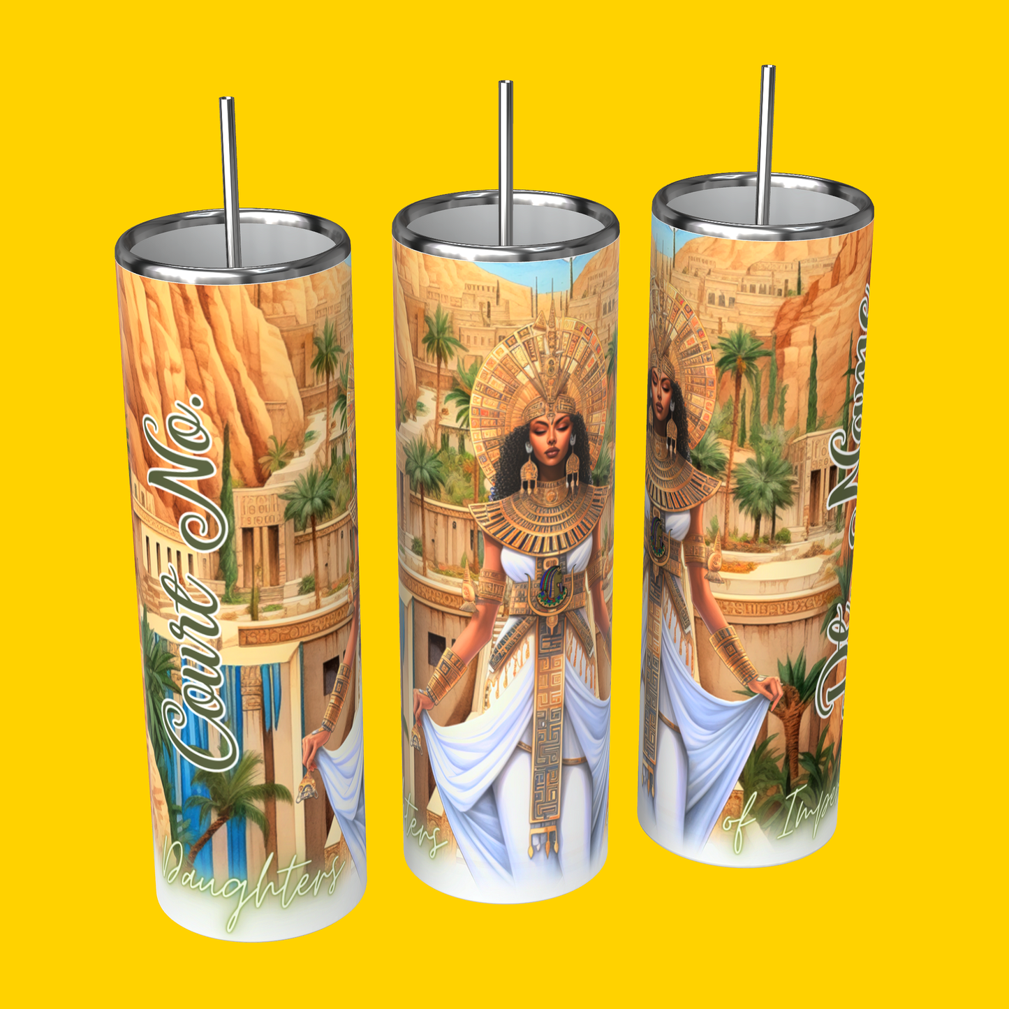 Daughters |Jade, Goddess in a desert atmosphere |Tumbler with Court name and number