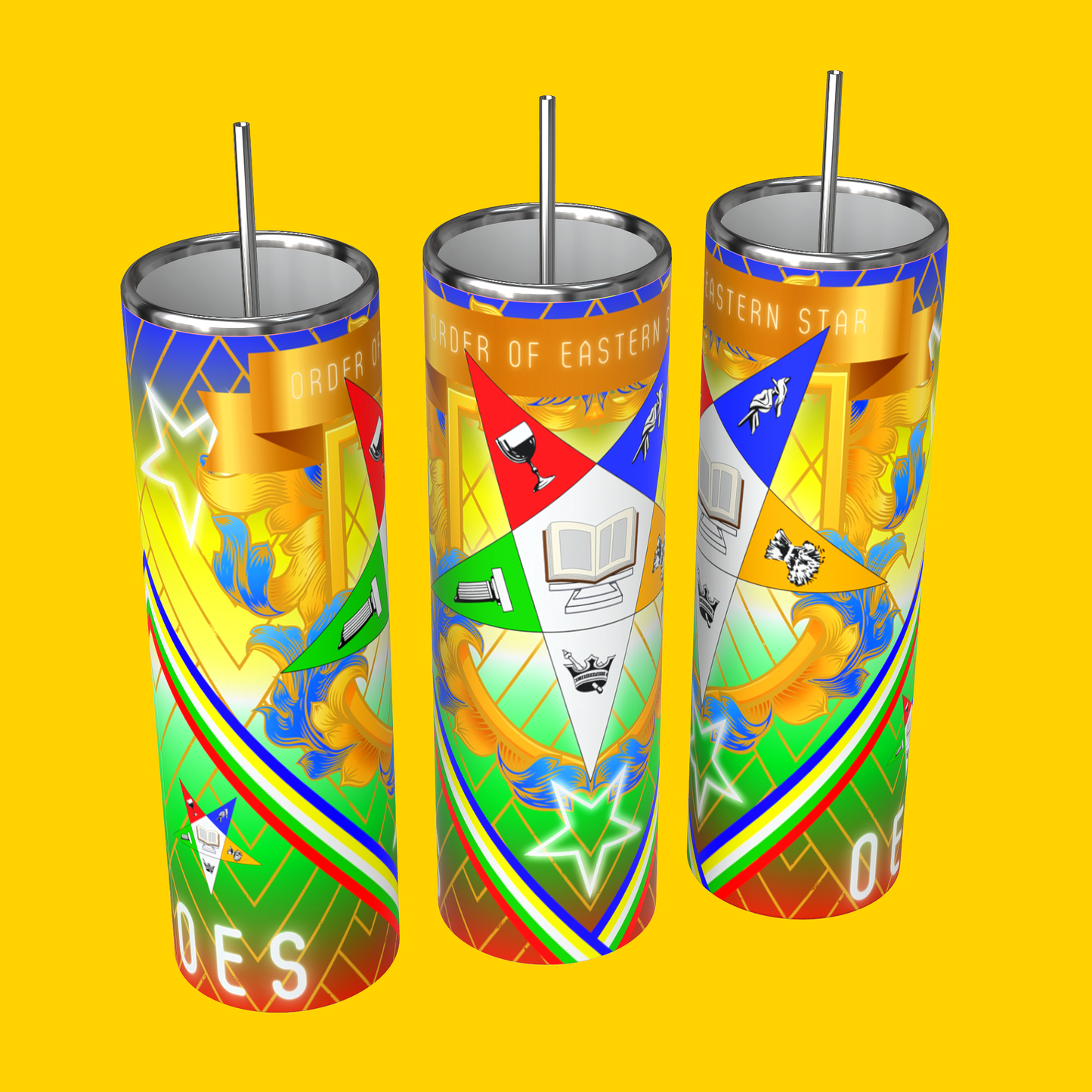 Order of the Eastern Star Tumbler | colorful