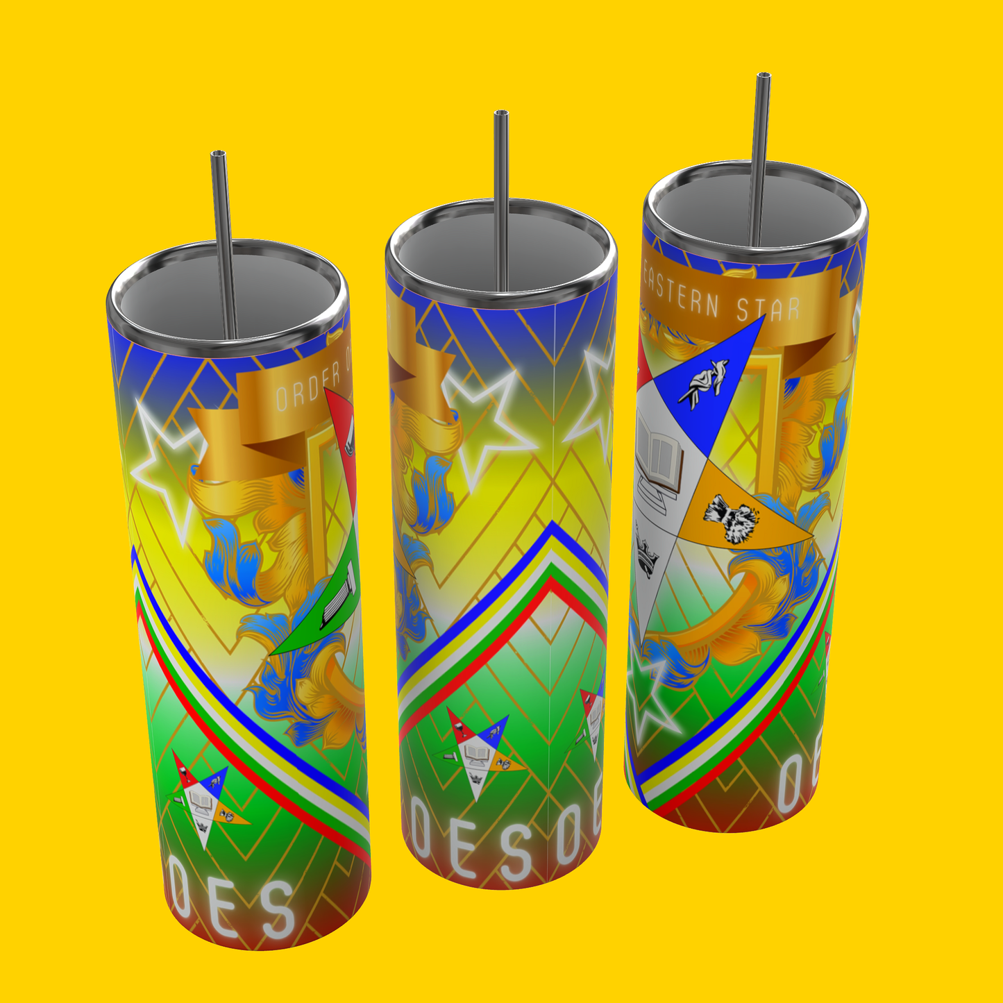 Order of the Eastern Star Tumbler | colorful