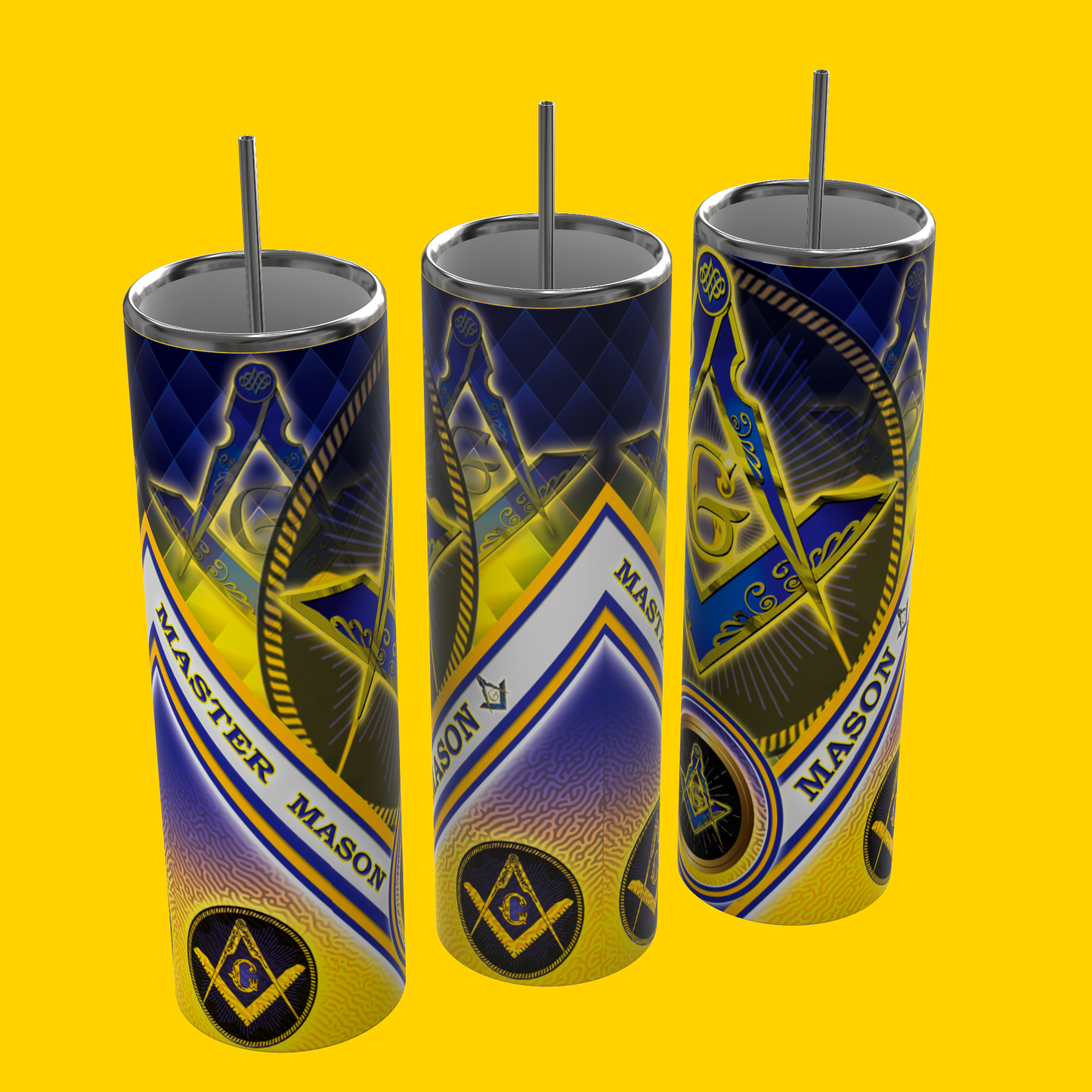 Master Mason | Blue | yellow | Gold |  Personalized Tumbler