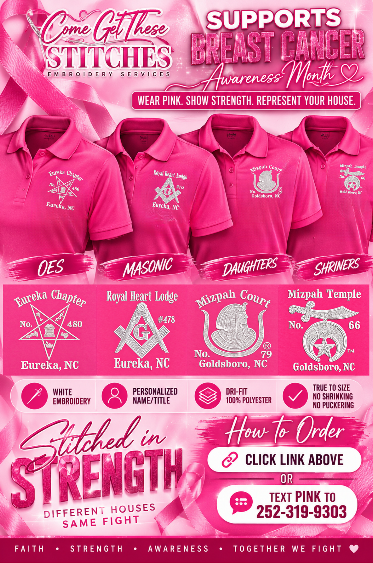 Stitched in Strength – Breast Cancer Awareness Polo Collection
