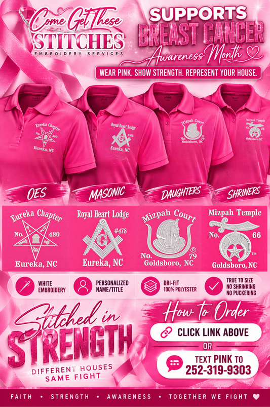 Stitched in Strength – Breast Cancer Awareness Polo Collection
